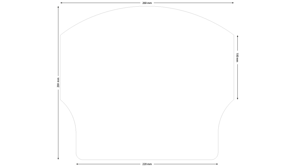 Tapis de travail antistatique, souple, forme incurvée, 269 x 239 mm, noir