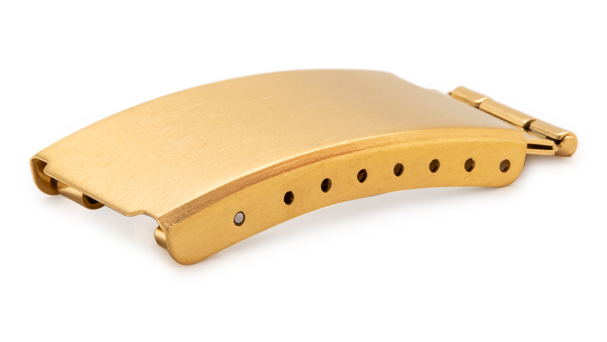 Boucle déployante pour bracelet, coup/largeur: 7 mm, 12 mm, Plaqué or, Gelbgold, Acier