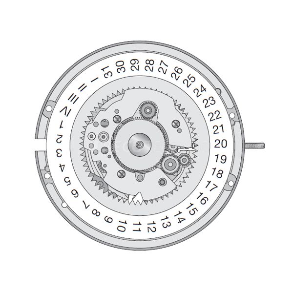 Mvt. ETA 252.511 H2 11 1/2''' DATE3 SC CLD Quartz (399 | SR927W)