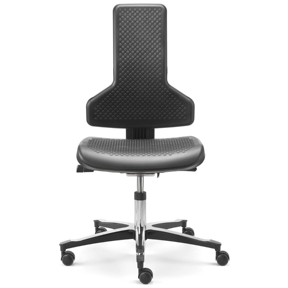 Dauphin chaise d'atelier TEC profile AB, noir, mousse PU, hauteur du siège 45 - 65 cm, roulettes noires