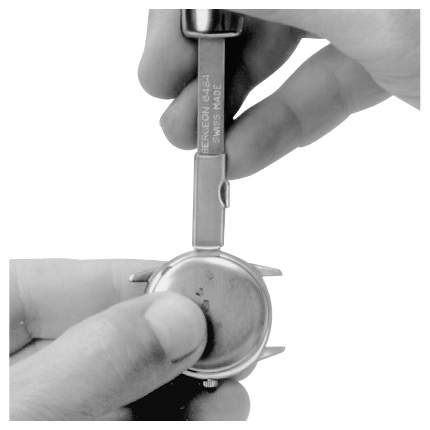 Bergeon 6484-G ouvreur de boîtier pour faire levier et fond de poussée, avec 2 mandrins