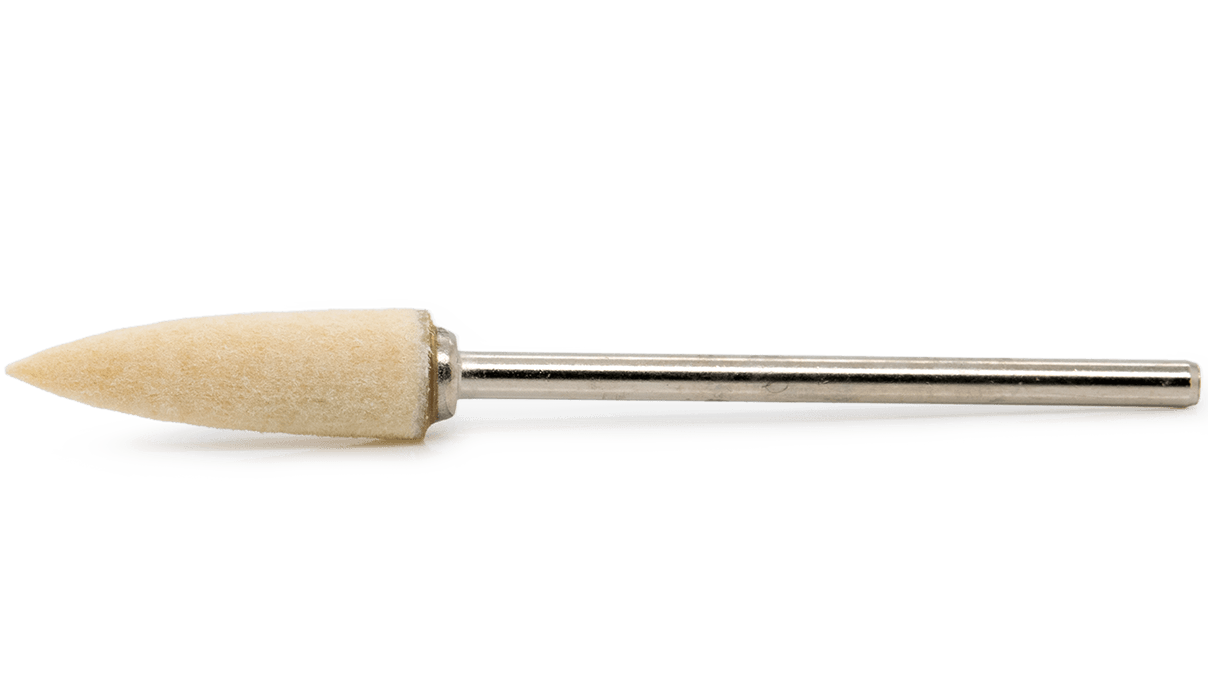 Polissoir de feutre, blanc, pointe, Ø 6 mm, tige HP