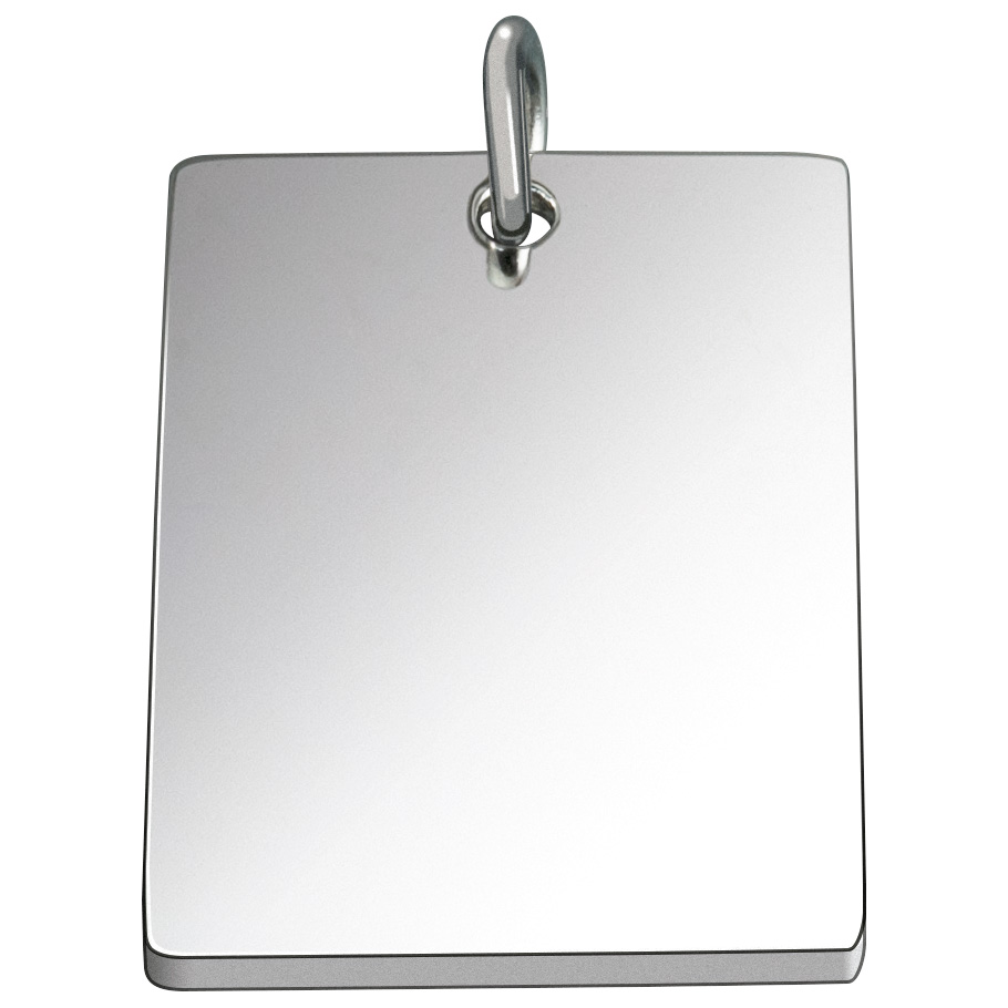 Plaques de gravure acier inoxydable, rectangulaire 28 x 20 x1,4 mm, pendentif