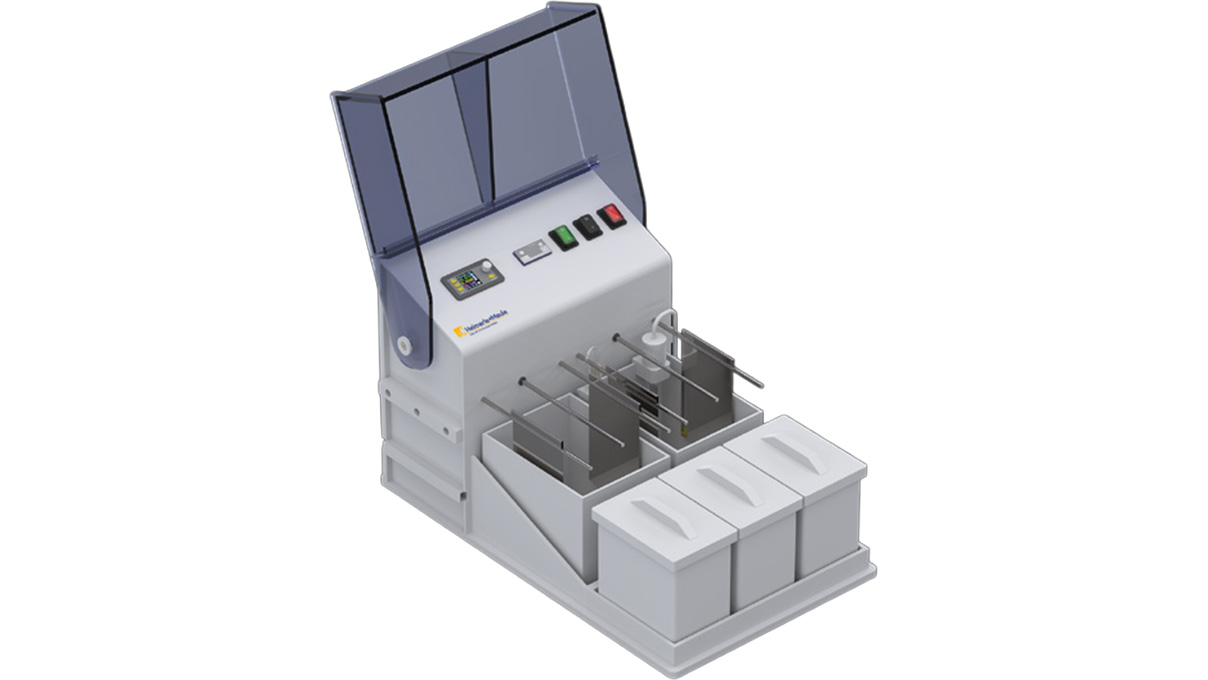 Appareil de galvanoplastie compact PGG 10 flex-B-1,5, 7 cuves de 1,5 l chacune