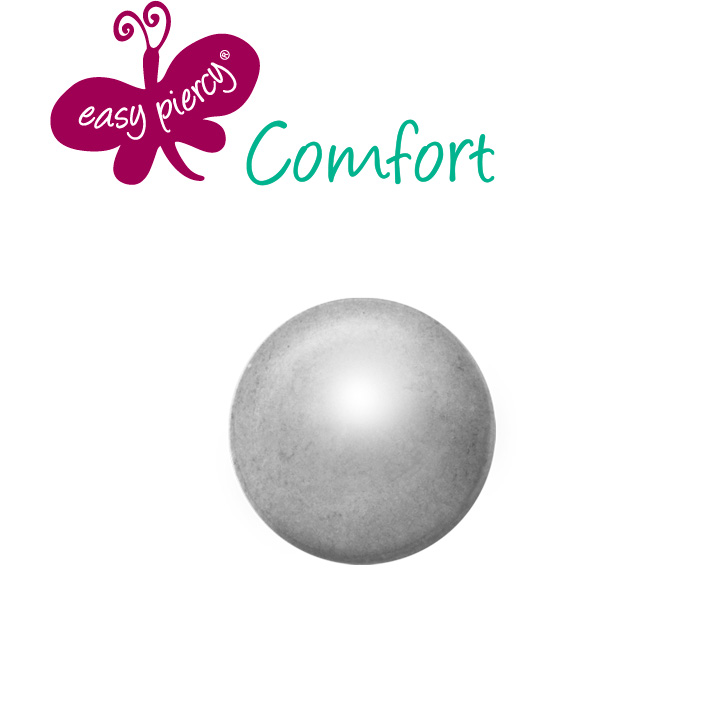 Easy Piercy Comfort 1 paire de boutons d'oreilles Ø 2,95 mm, blanc, boule