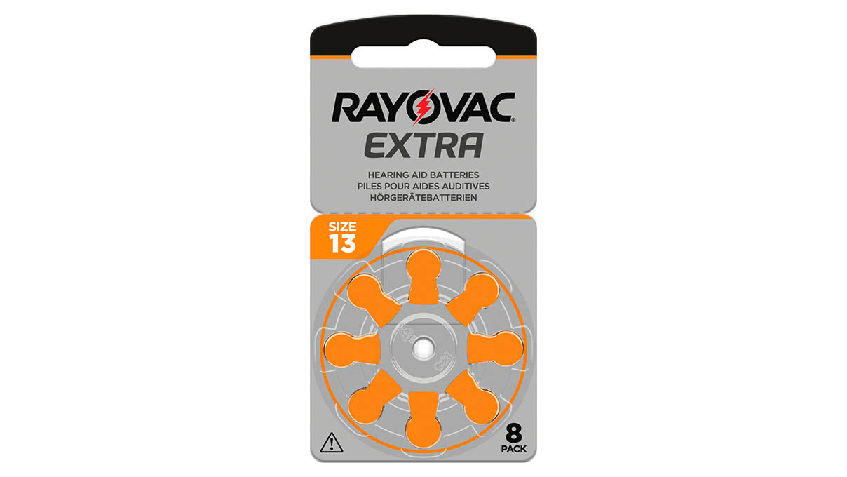 Rayovac Extra, 8 piles auditives No. 13 (Sound Fusion Technology), plaquette