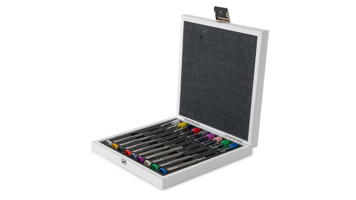 VOH jeu de tournevis, 9 tournevis Ø 0,6 - 2,5 mm, avec des mèches de rechange