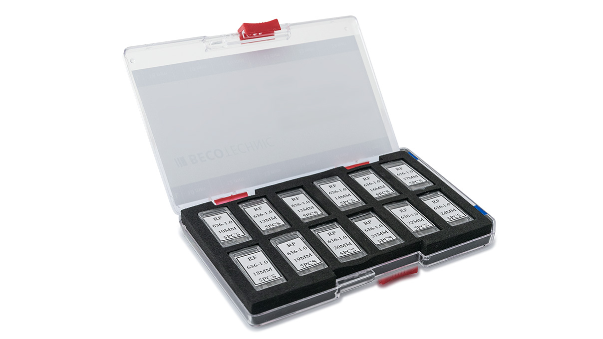 Assortiment de barrettes à ressort pour fermoirs de sécurité, Ø 1 mm, longueur 10 - 24 mm, 60 pièces