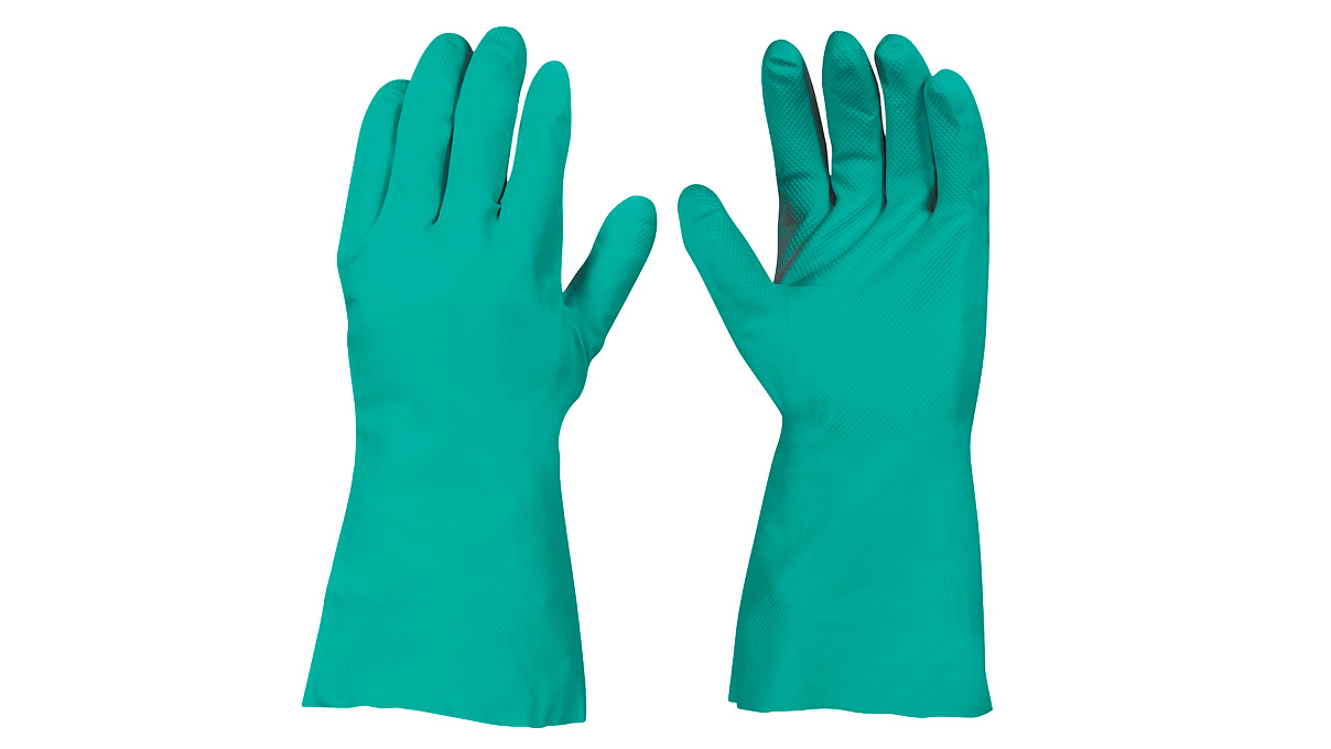 Gants de protection chimique, NE ISO 374, nitrile, non poudrés, taille 9