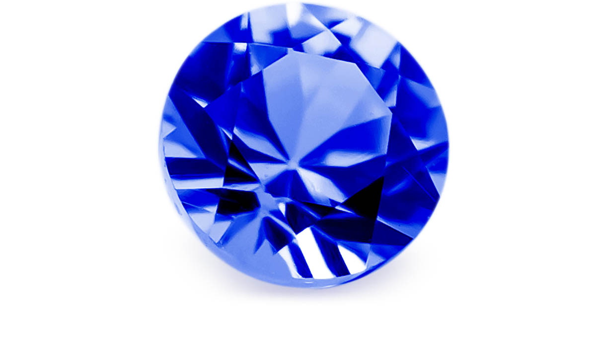 Pierre de couleur synthétique, saphir, ronde, Ø 3,5 mm