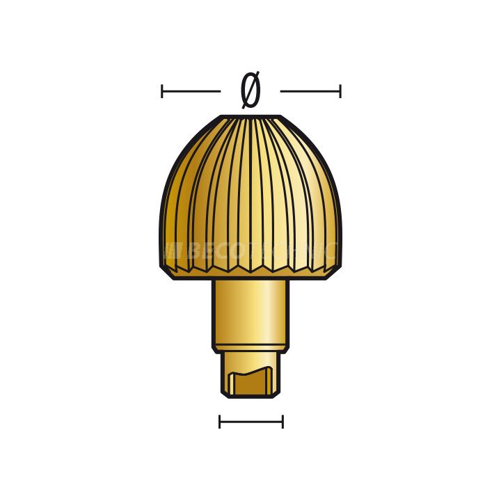 Couronne à vis PBBZ, 3 µm jaune, Ø 5,25, tube 2,5, filetage 0,9, hauteur 4, joint, tube pour boîtier, étanche