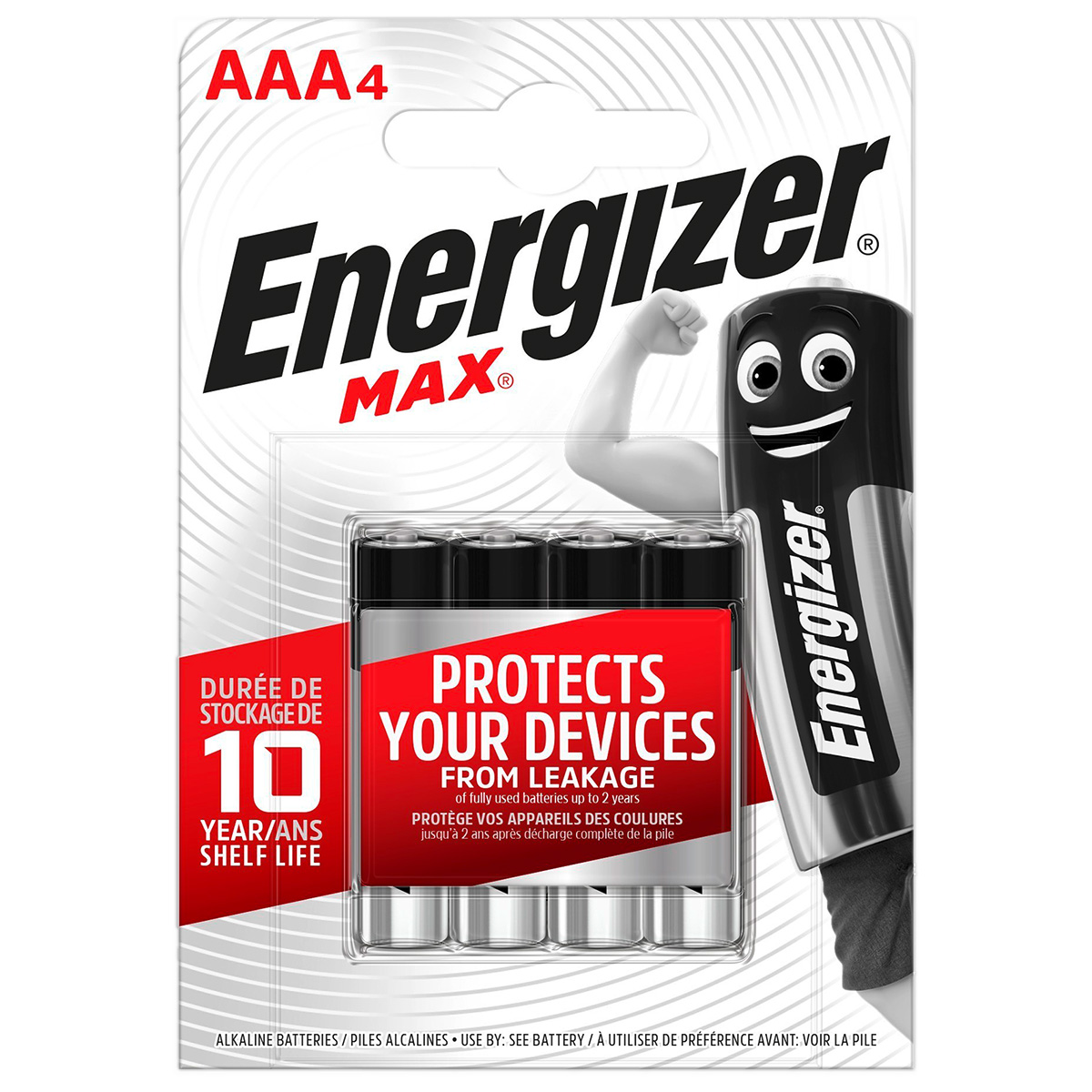 Energizer 4 Micro max Power Seal 1,5 volt Alkaline dans un blister LR03/AAA/E92