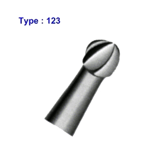Fraise de bijoutier en MD boule, queue Ø 2,35 mm (boîte de 6 pièces) Type 123 Ø - 0,60 mm (006)