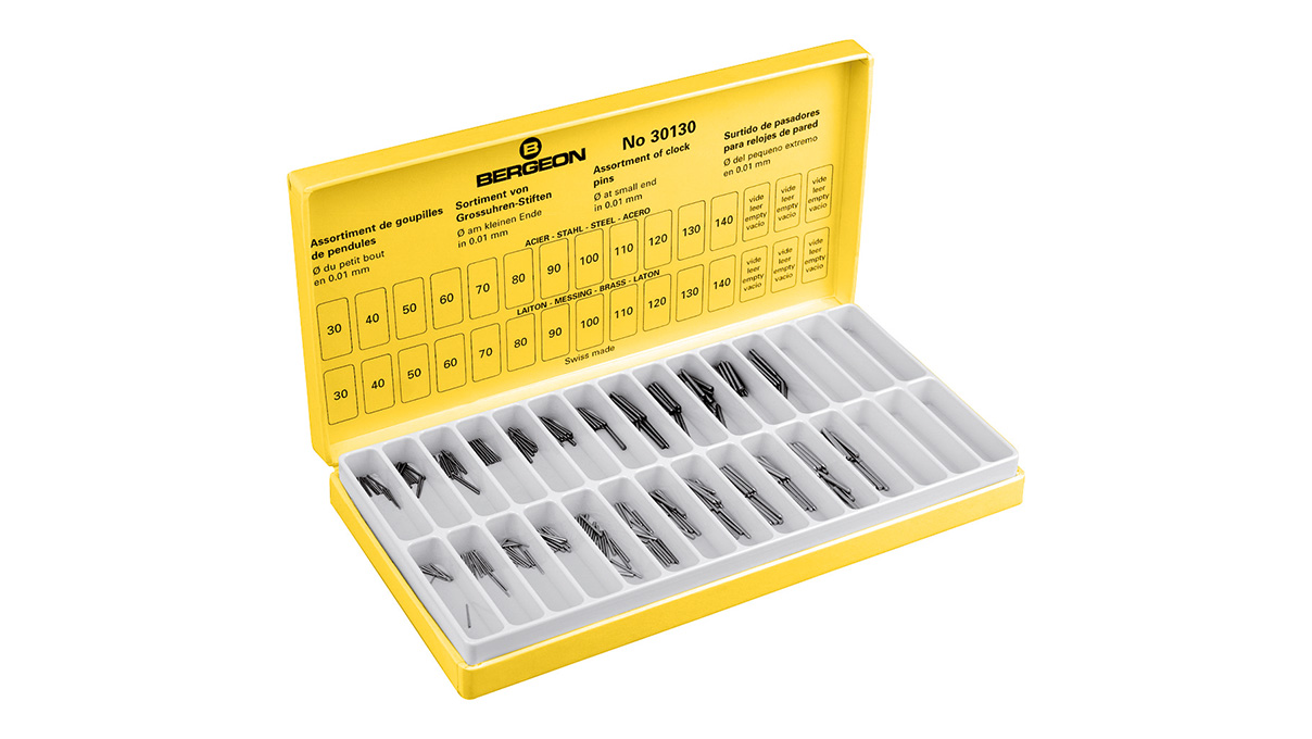 Bergeon 30130 Assortiment de goupilles, acier et laiton, conique, 480 pièces