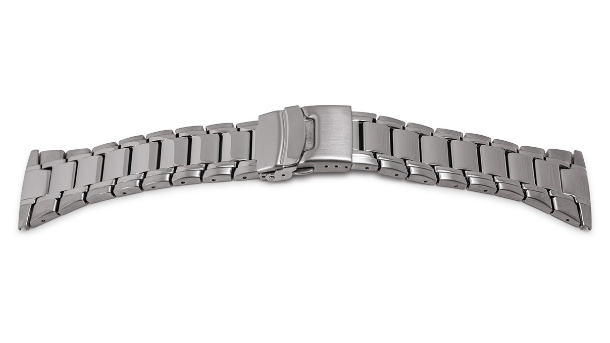 Bracelet en métal acier inox, fini massivement, satiné/poli, extrémités 28 - 30 mm, largeur 24-28 mm