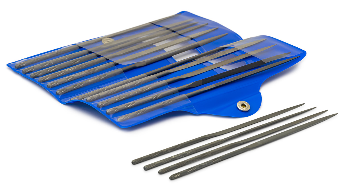 Assortiment Vallorbe limes aiguilles 12 + 4 gratuites, longueur 160 mm, coupe assortie, emballé dans un
sachet plastique
