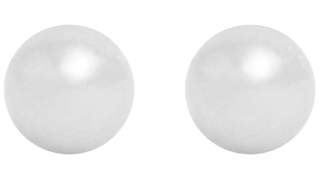 QPP Ohrstecker A3, Ball Ø 4 mm, Edelstahl weiß, 1 Paar