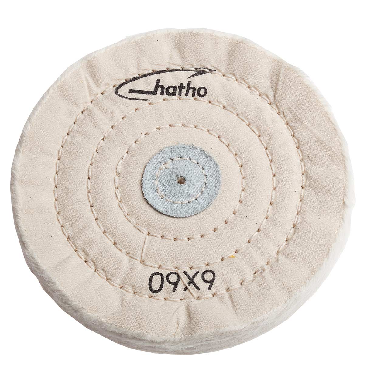 Hatho Mira polissoir, coton fin, cousu, naturel, Ø 150 x 15 mm, 60 couches