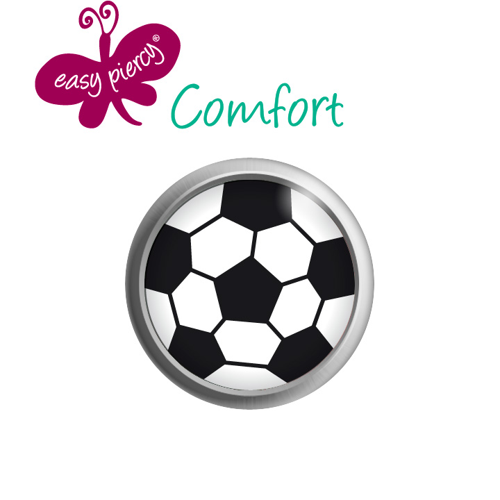 Easy Piercy Comfort 1 paire de boutons d'oreilles Ø 5,5 mm, blanc,  Ballon de football