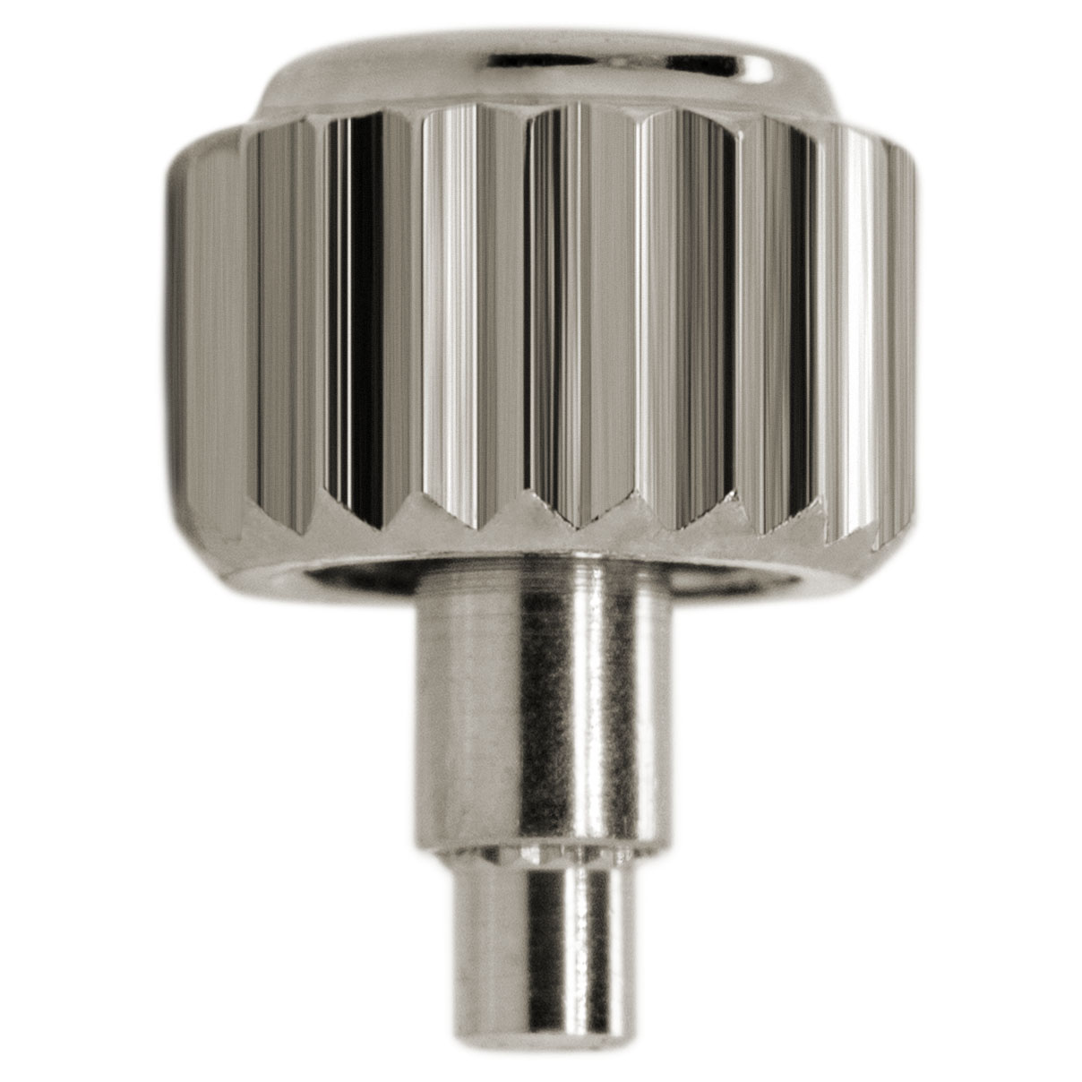 Couronne à vis, PB, acier inoxydable avec tubus/joint, hauteur 3,8, Ø 7,0, tubus 2,9, filetage 0,9, étanche