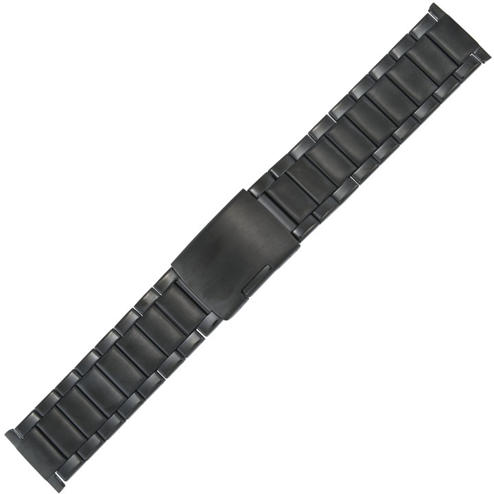 Metalland PVD noir, fini massivement, extrémités 22-24 mm, largeur 22 mm