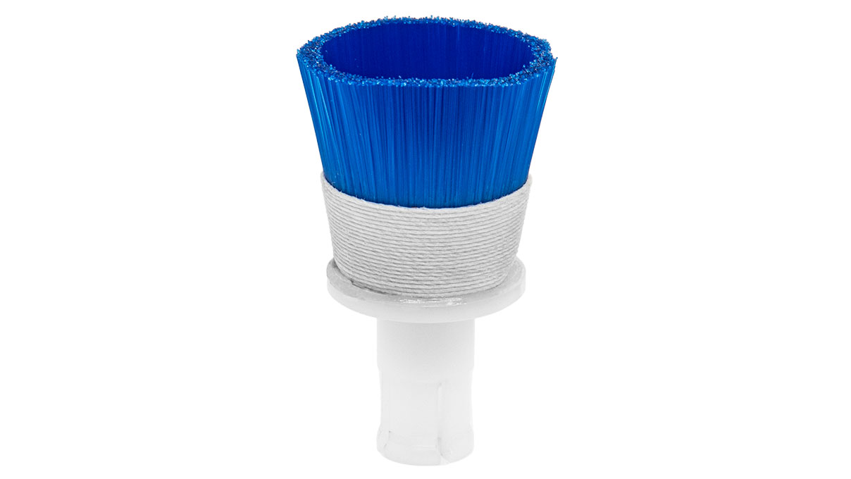 Brosse medium Ø 20 mm, nylon 0,15 mm, bleue, pour pompes à vide