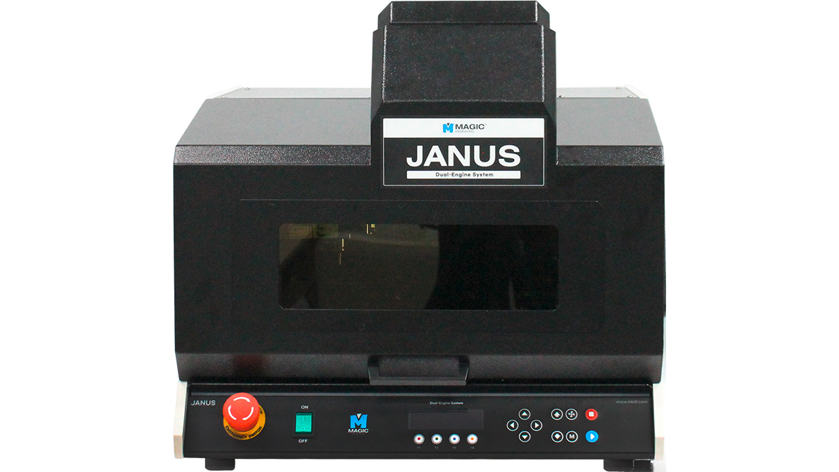 Magic Janus Hybrid 30 W, machine CNC de fraisage et de gravure laser avec dispositif de serrage rotatif pour la gravure de bagues et
caméra intégrée avec auto-focus