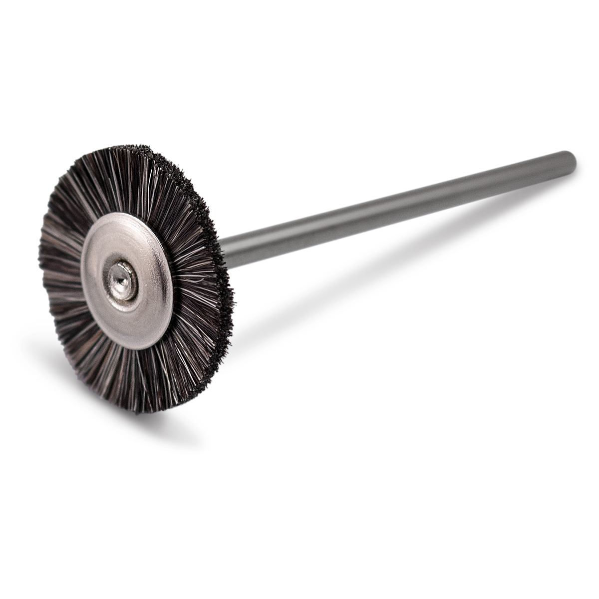 Brosse ronde, poil de chèvre, gris, Ø 21 mm, très doux, tige HP