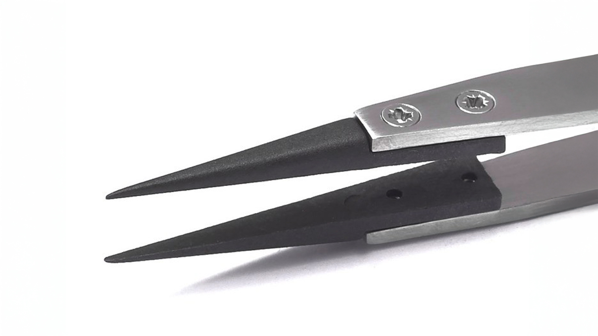 Pointes de rechange pour pince 1404-SA, pointe synthétique blanche, manche en acier inoxydable,
version plastique