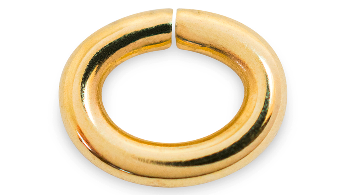 Anneaux brisés ovals, 333/- Or jaune, Ø 3 mm, Épaisseur 0,7 mm