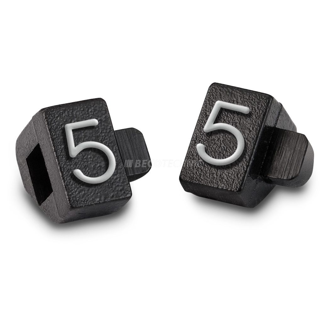 Étiquette de prix imprimé avec : "5", Noir, Gris-argenté, 100 pièces