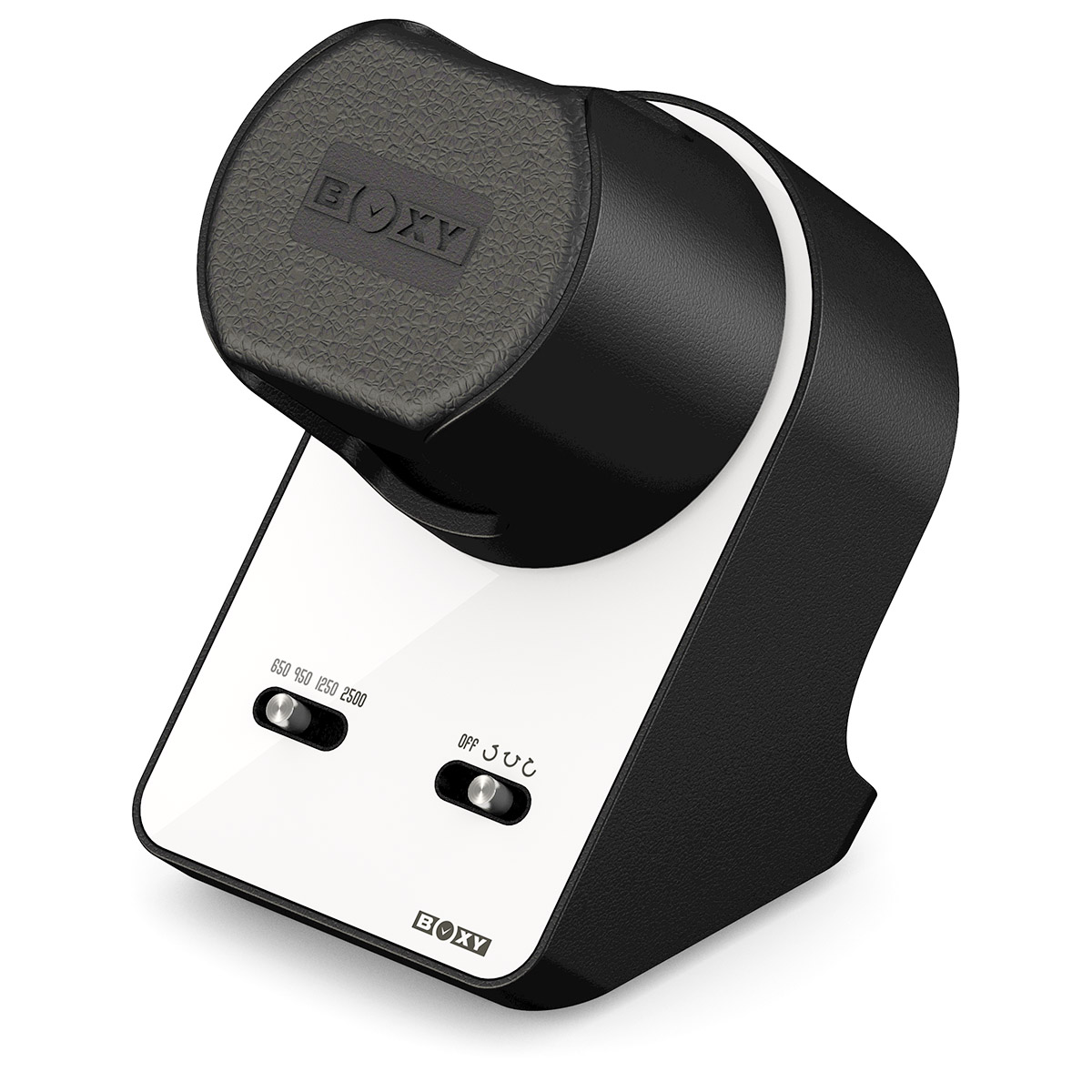 Boxy BLDC Nightstand, remontoir pour 1 montre, Pure White, avec câble de chargement USB