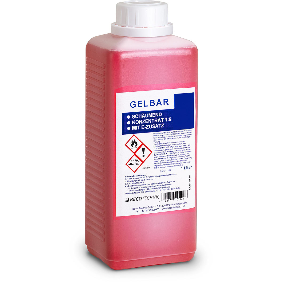 Gelbar solution concentré 1:9 à 10 litres