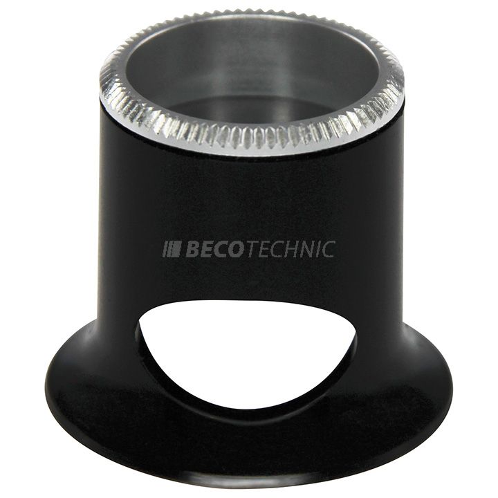 Bergeon Loupe, noir, biconvex, trou d'air, 6,7 x, force 1,5