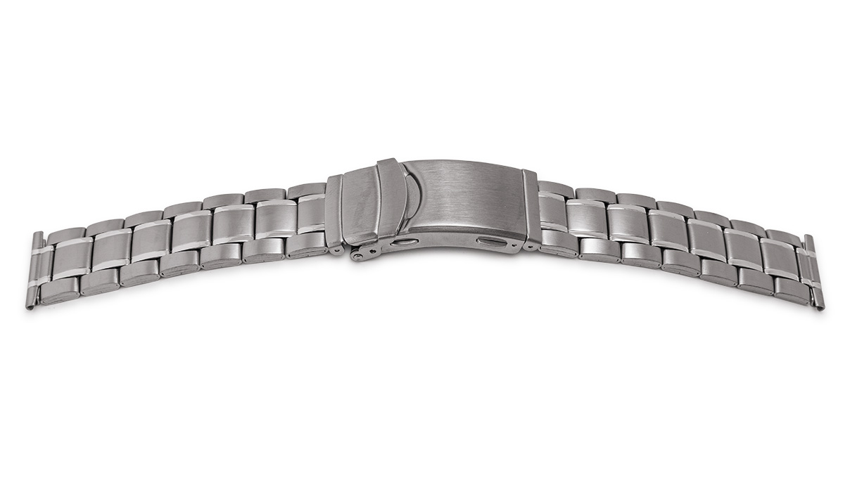 Bracelet de montre Sport, acier inoxydable, largeur 18 mm, cornes 20 mm, longueur 180 mm