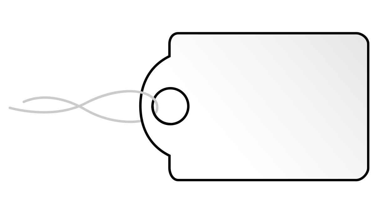 Étiquette à fil, Blanc, Carton, 28 x 18 mm, 100 pièces