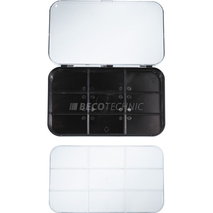 Boîte de rangement en plastique avec 2 insertion et 9 compartiments