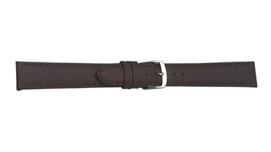 Bracelet de montre, Medio XL, Cuir de veau, 24 mm, Brun, Boucle Acier inoxydable