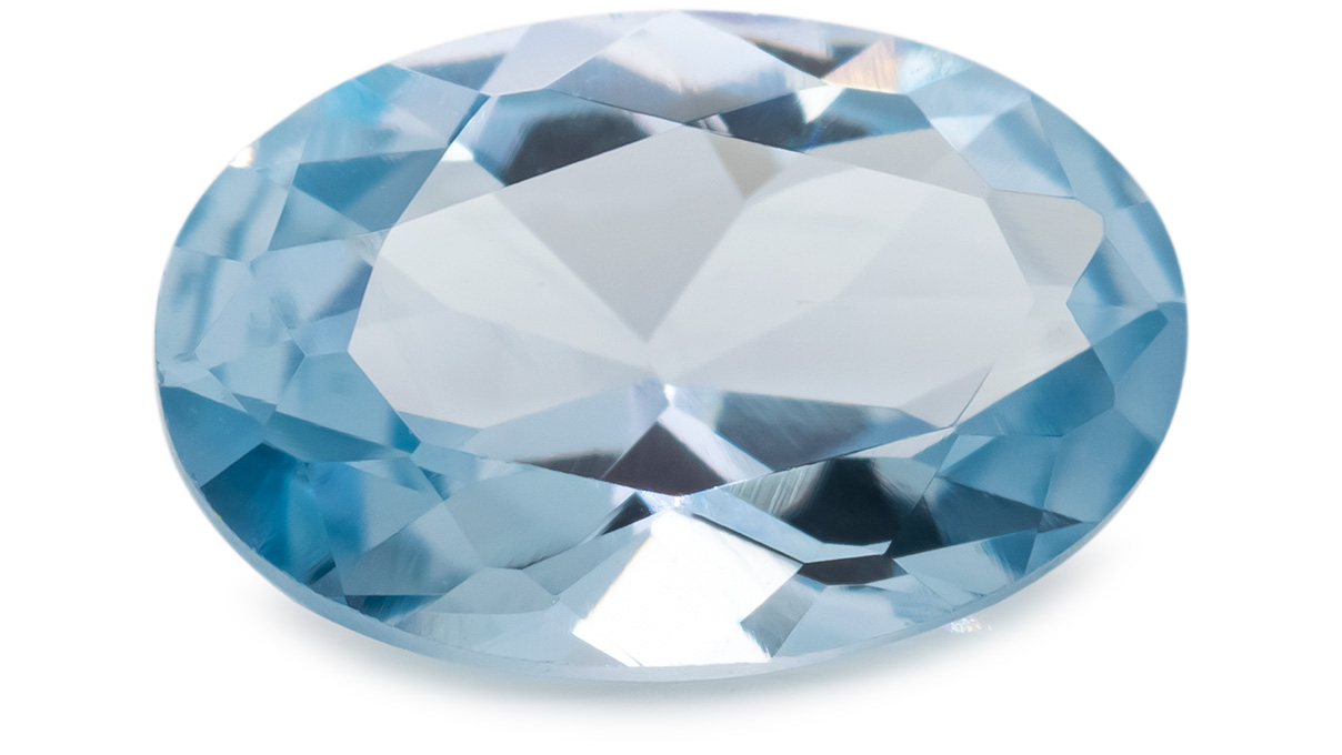 Pierre de couleur synthétique, aigue-marine, ovale, 5 x 3 mm