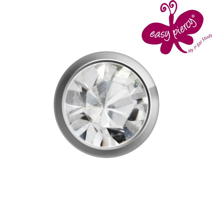 Easy Piercy Comfort 1 paire de boutons d'oreilles, Ø 3,95 mm, titane, imitation brillant