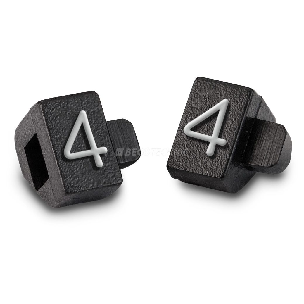 Étiquette de prix imprimé avec : "4", Noir, Gris-argenté, 100 pièces