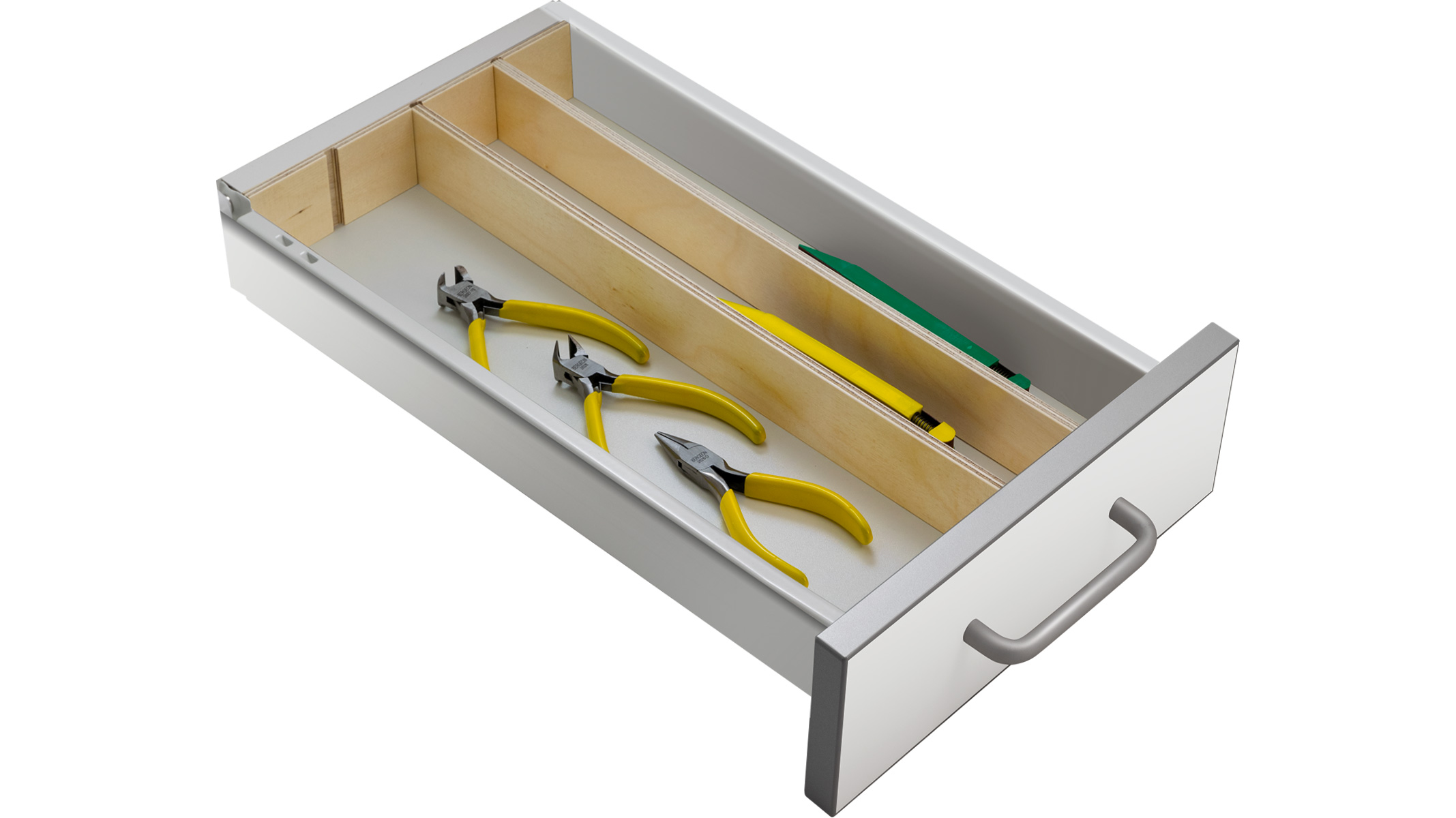 Insert pour tiroirs standards, compartiments, bois, pour Ergolift Evolution largeur 120 cm