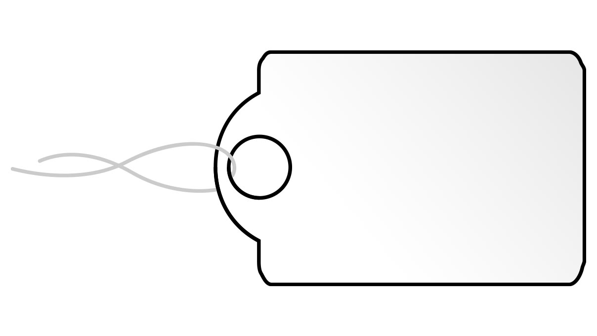 Fadenetikett, Weiß, Karton, 24 x 15 mm, 100 Stück