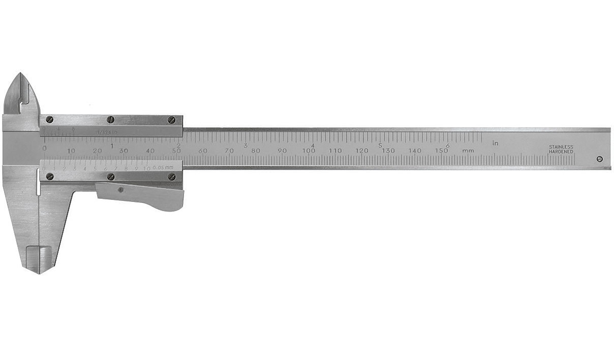 Bergeon 6045-09 Salibre coulissant avec blocage automatique, plage de mesure 150 mm, vernier 0,05 mm