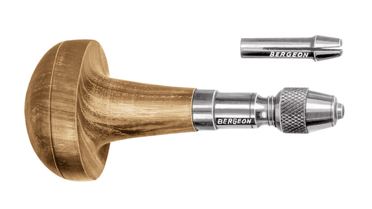 Bergeon 1843-20D Manche de burin avec 2 pinces à taquets, forme de champignon, Ø 35 mm