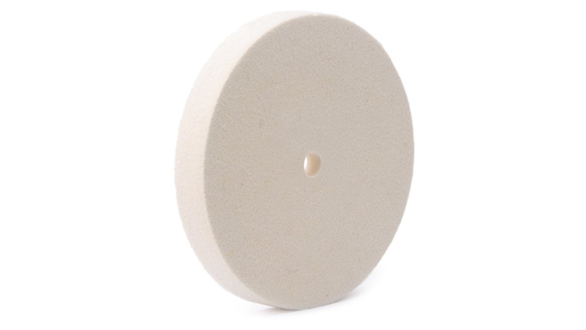 Disque en feutre, feutre de laine, blanc, Ø 120 x 15 mm, perçage Ø 5 mm, souple