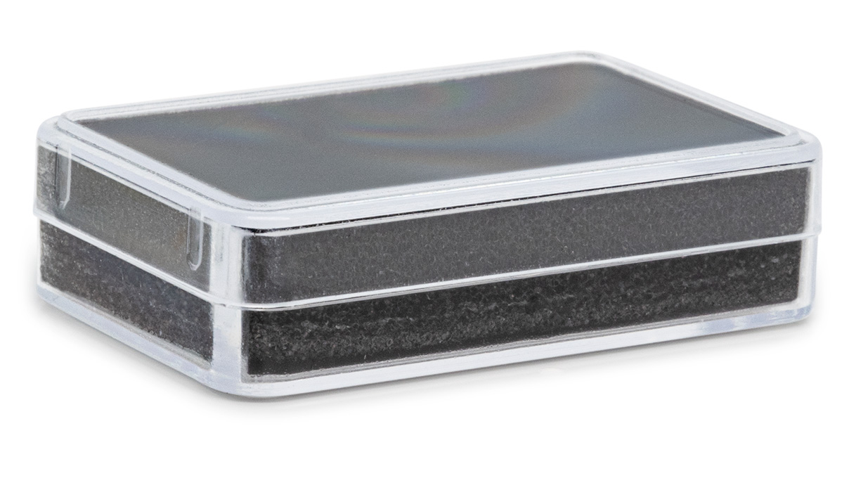 Boîte transparente avec mousse noire, 54 x 34 x 12 mm