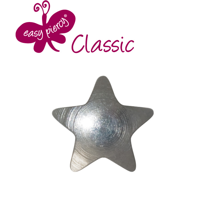 1 paires boutons d'oreilles Easy Piercy Classic, blanc, étoile