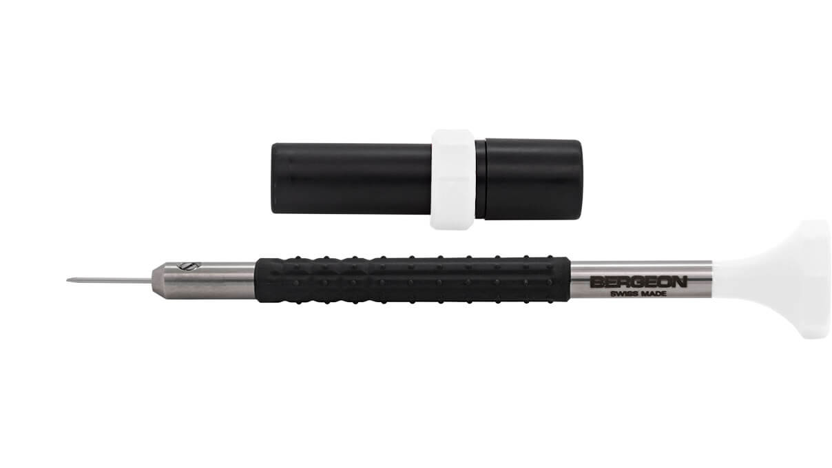 Bergeon 6899-AT tournevis, mèche 0,6 mm, blanc, avec mèches de rechange