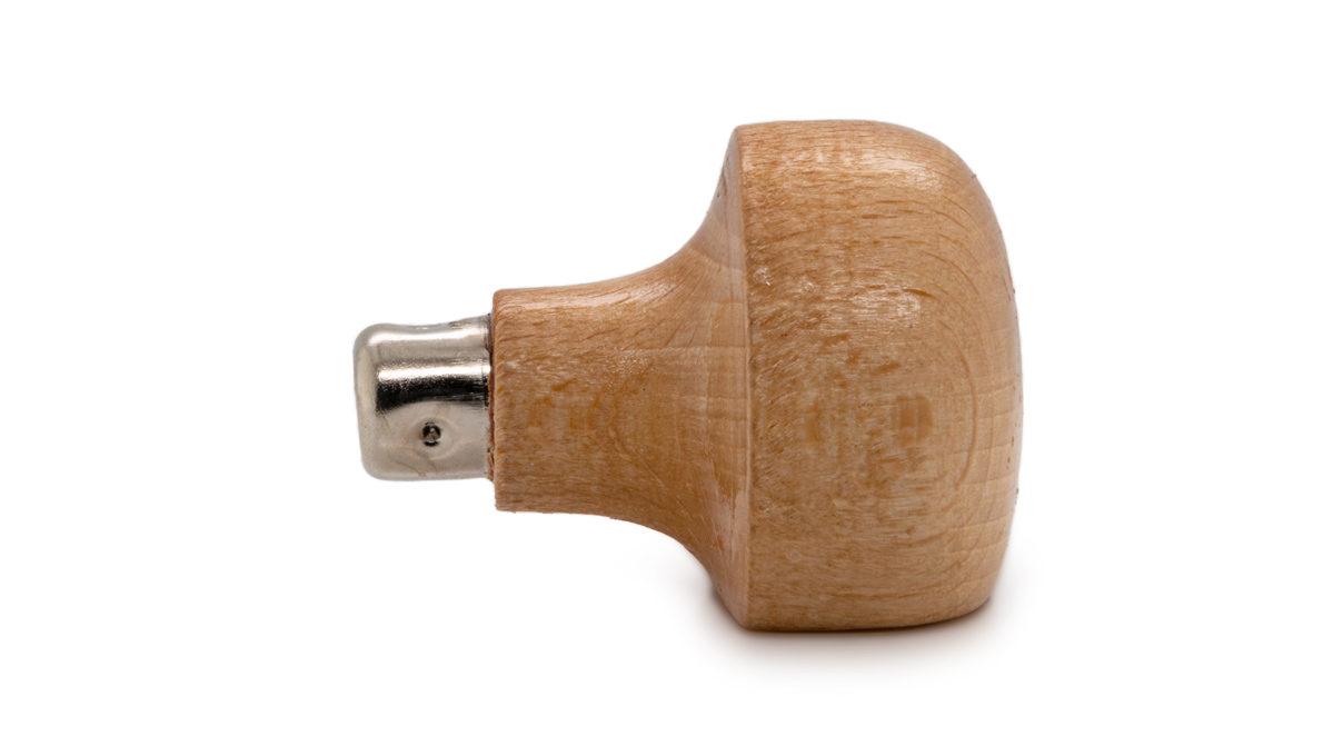 Manche de burin, laqué, en forme de champignon aplatie, Ø 34 mm, longueur 41 mm